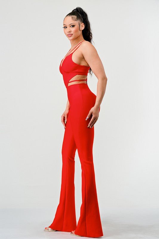 DOUBLE SPAGHETTI STRAP BODYCON JUMPSUIT - KOKOTETE