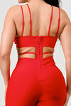 DOUBLE SPAGHETTI STRAP BODYCON JUMPSUIT - KOKOTETE