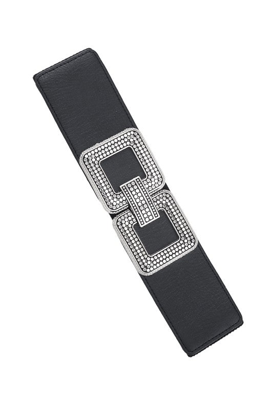 Double Square Metal Buckle Elastic Belt - KOKOTETE