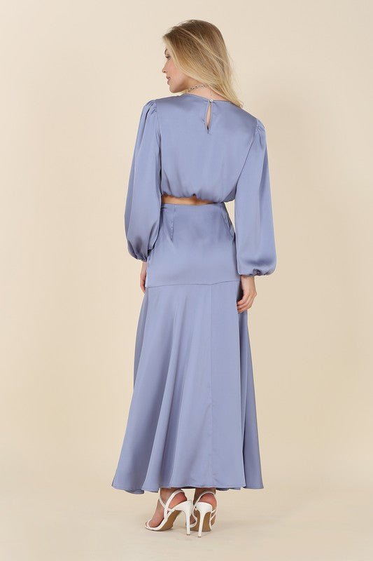 Dressed up satin two - piece mermaid dress set - KOKOTETE