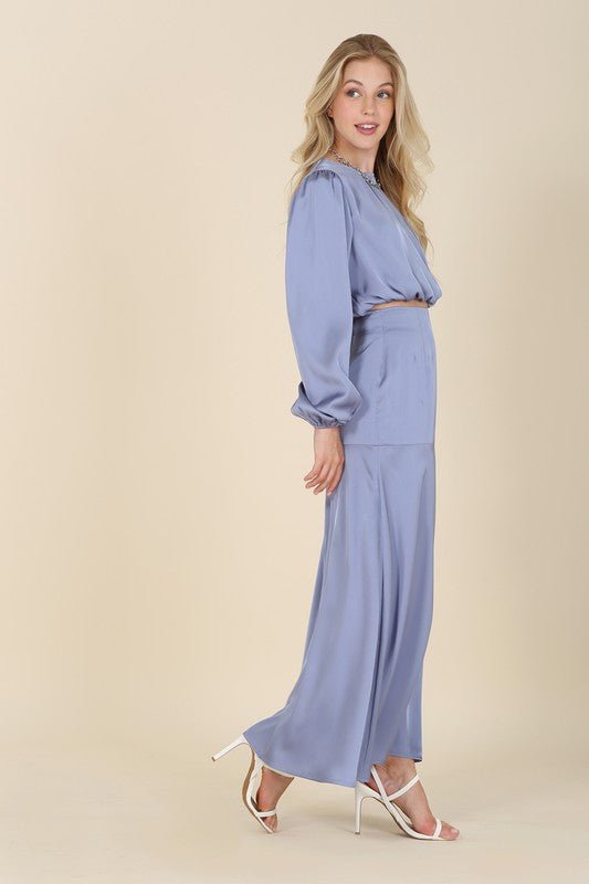 Dressed up satin two - piece mermaid dress set - KOKOTETE