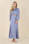 Dressed up satin two - piece mermaid dress set - KOKOTETE