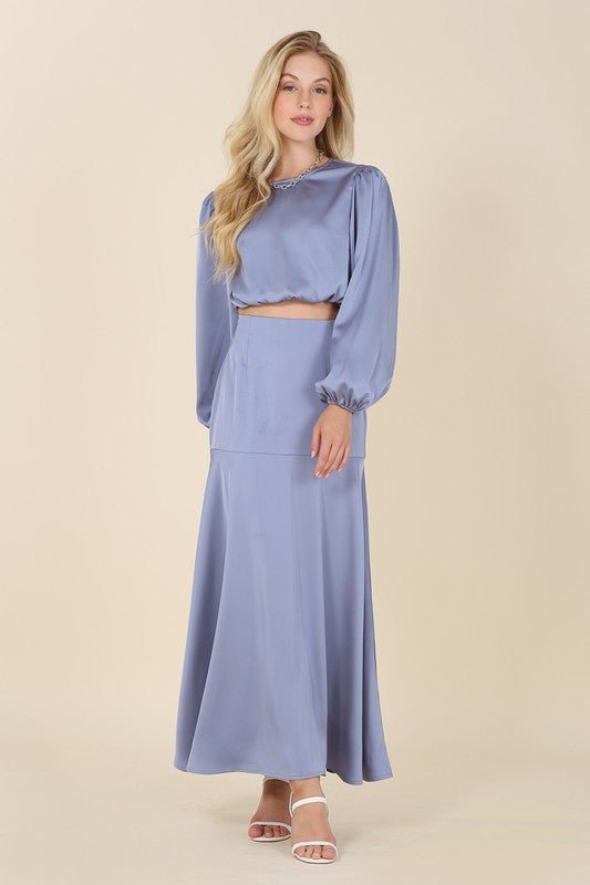 Dressed up satin two - piece mermaid dress set - KOKOTETE