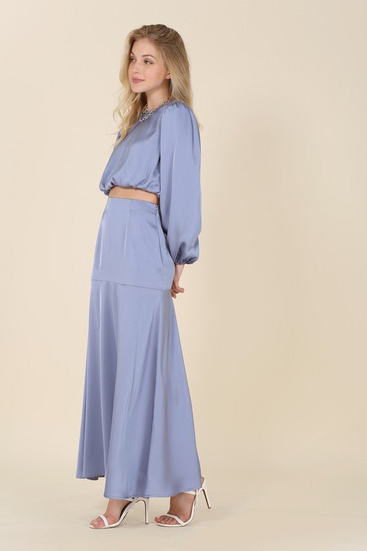 Dressed up satin two - piece mermaid dress set - KOKOTETE