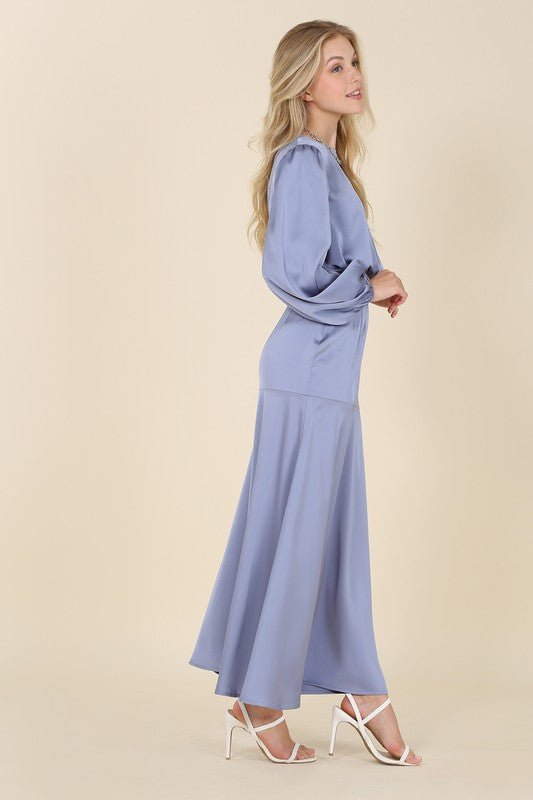 Dressed up satin two - piece mermaid dress set - KOKOTETE