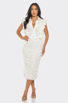 Elegant Rosette Embellished Skirt Set - KOKOTETE