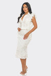Elegant Rosette Embellished Skirt Set - KOKOTETE