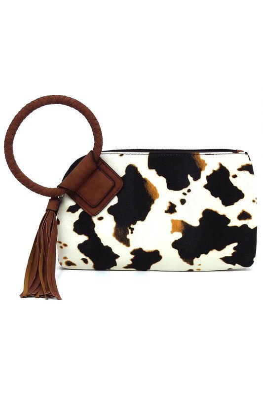 Fashion Cuff Handle Tassel Wristlet Clutch - KOKOTETE