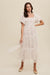 Floral Print and Mesh Puff Sleeve Maxi Dress - KOKOTETE