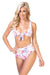 Floral print and striped pattern bikini - KOKOTETE