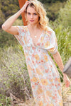 Floral Print Brunch Spring Summer Maxi Sundress - KOKOTETE