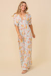 Floral Print Brunch Spring Summer Maxi Sundress - KOKOTETE