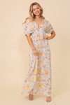 Floral Print Brunch Spring Summer Maxi Sundress - KOKOTETE
