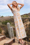Floral Print Brunch Spring Summer Maxi Sundress - KOKOTETE