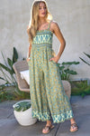 Floral Smocked Detail With Ruffle Jumpsuit - KOKOTETE