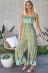 Floral Smocked Detail With Ruffle Jumpsuit - KOKOTETE