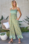 Floral Smocked Detail With Ruffle Jumpsuit - KOKOTETE