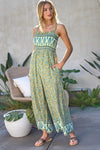 Floral Smocked Detail With Ruffle Jumpsuit - KOKOTETE