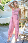 Floral Smocked Detail With Ruffle Jumpsuit - KOKOTETE