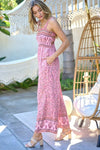 Floral Smocked Detail With Ruffle Jumpsuit - KOKOTETE
