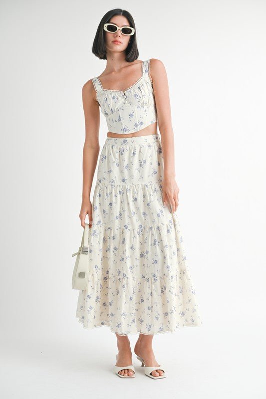 FLORAL SQUARED NECK TOP - KOKOTETE