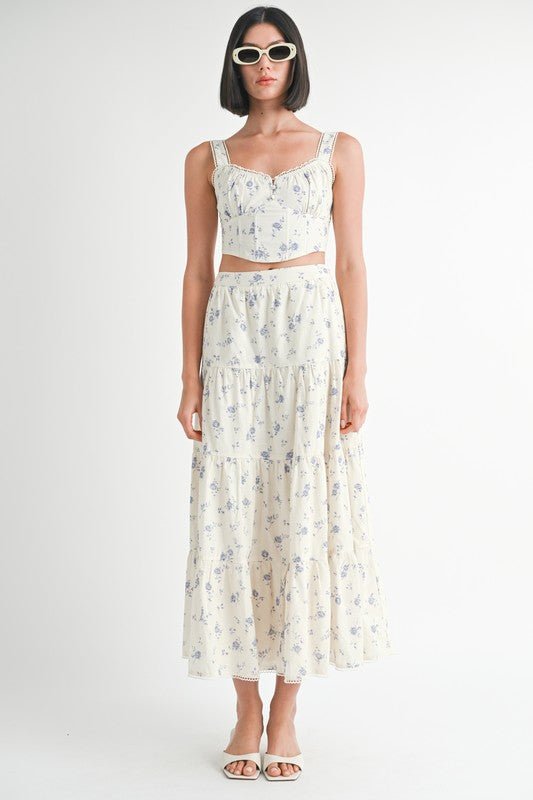 FLORAL SQUARED NECK TOP - KOKOTETE