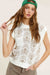 Flower Pattern Sleeveless Sweater Top - KOKOTETE