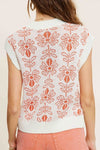Flower Pattern Sleeveless Sweater Top - KOKOTETE