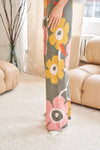 Flower Printed Casual Cozy Full Long Wide Pants - KOKOTETE