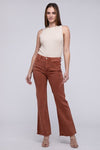 Frayed Cutoff Hem Straight Wide Pants - KOKOTETE