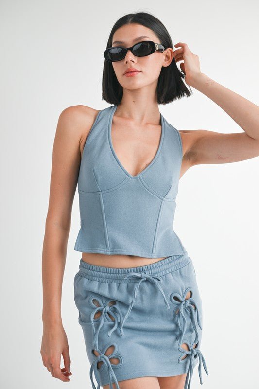 FRENCH TERRY HALTER TOP - KOKOTETE