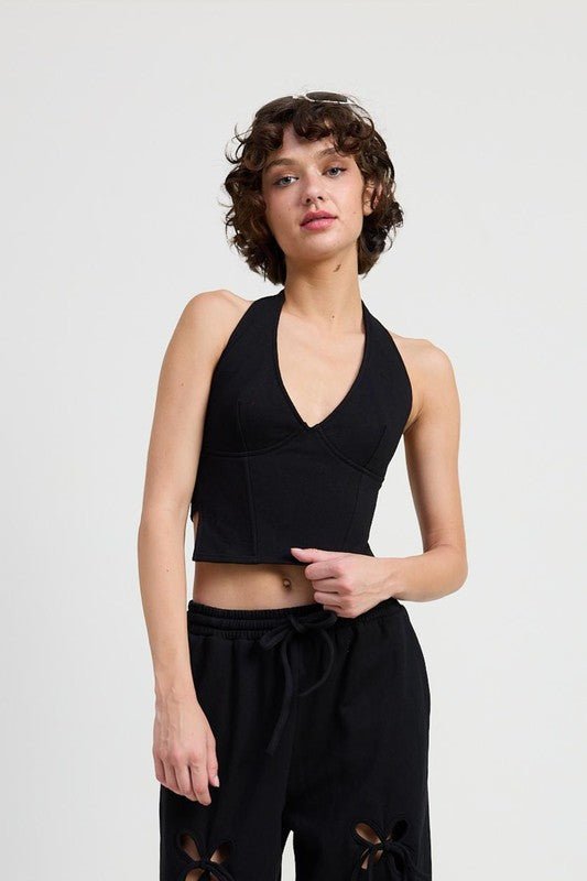 FRENCH TERRY HALTER TOP - KOKOTETE