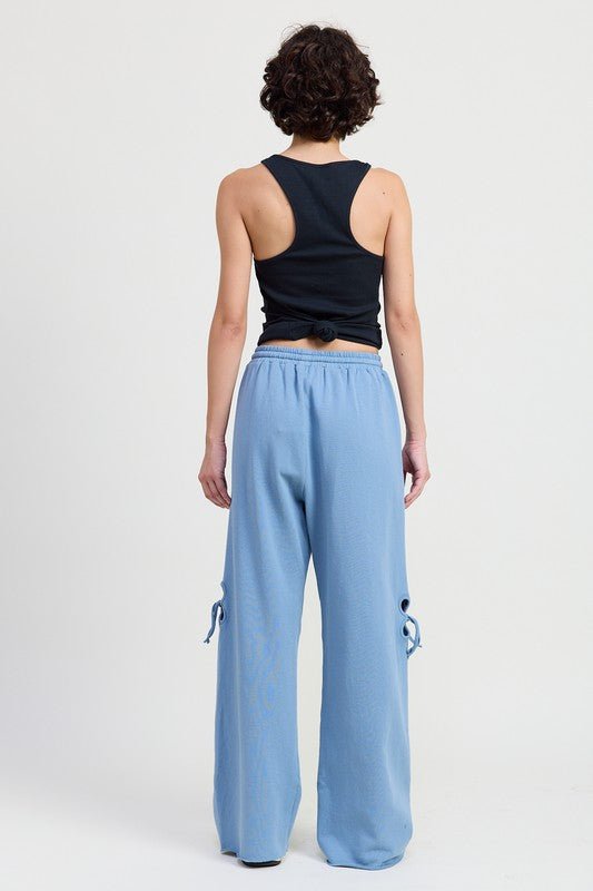 FRENCH TERRY PANTS WITH CUTOUT DETAIL - KOKOTETE
