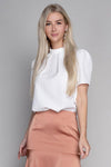 Frill Trim Neck Blouse - KOKOTETE