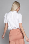 Frill Trim Neck Blouse - KOKOTETE
