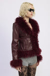 FUR AND LEATHER MIX MEDIA JACKET - KOKOTETE