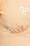 Half Sleeve Daisy Embroidered Top - KOKOTETE