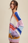 Hand Knit Multi Striped Cardigan - KOKOTETE