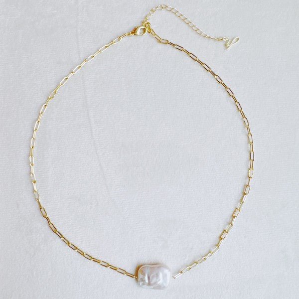 Hannah Baroque Pearl Chain Necklace - KOKOTETE