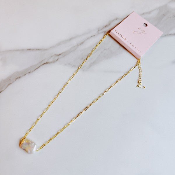 Hannah Baroque Pearl Chain Necklace - KOKOTETE