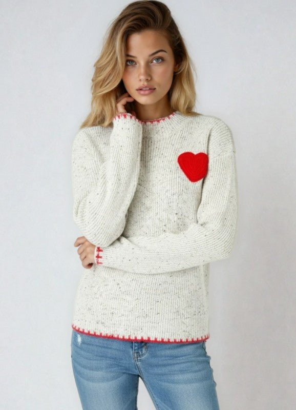 Heart Patch Sweater - KOKOTETE