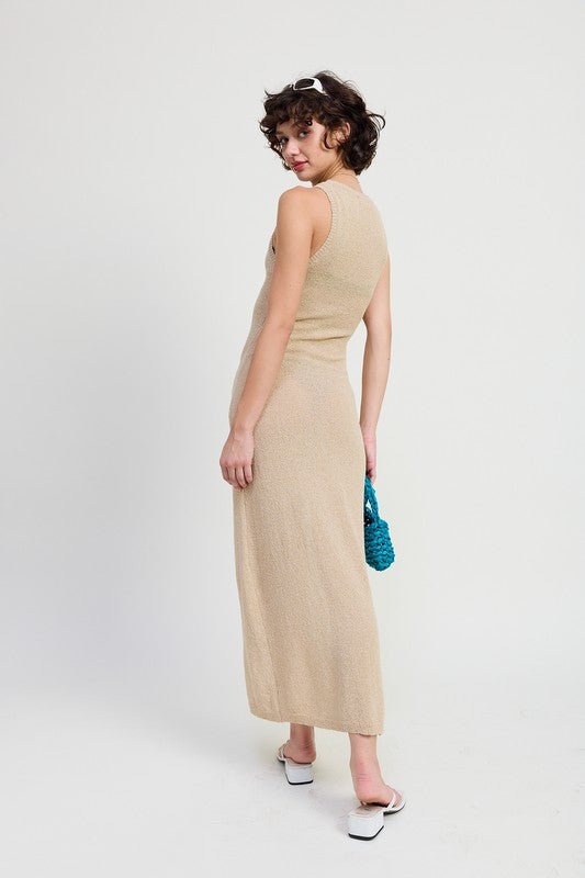 HIGH SLIT MAXI SLEEVELESS DRESS - KOKOTETE