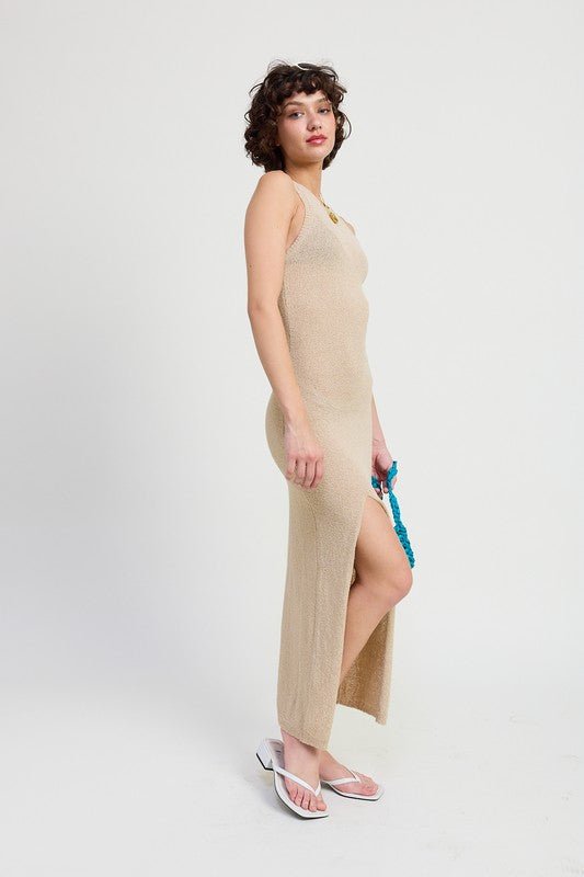 HIGH SLIT MAXI SLEEVELESS DRESS - KOKOTETE