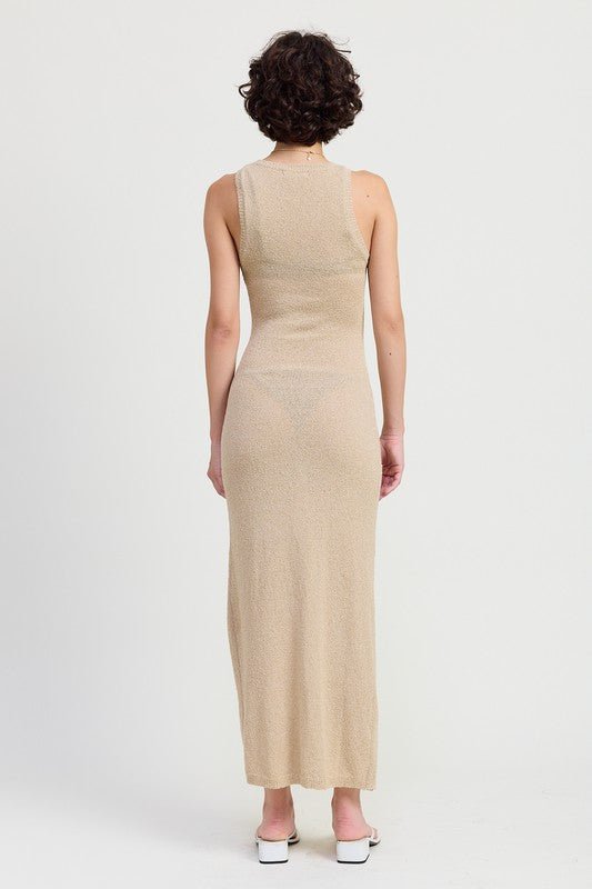 HIGH SLIT MAXI SLEEVELESS DRESS - KOKOTETE