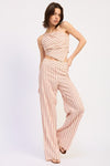 HIGH WAIST PINSTRIPE TROUSER - KOKOTETE