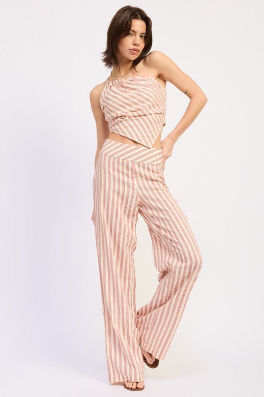 HIGH WAIST PINSTRIPE TROUSER - KOKOTETE
