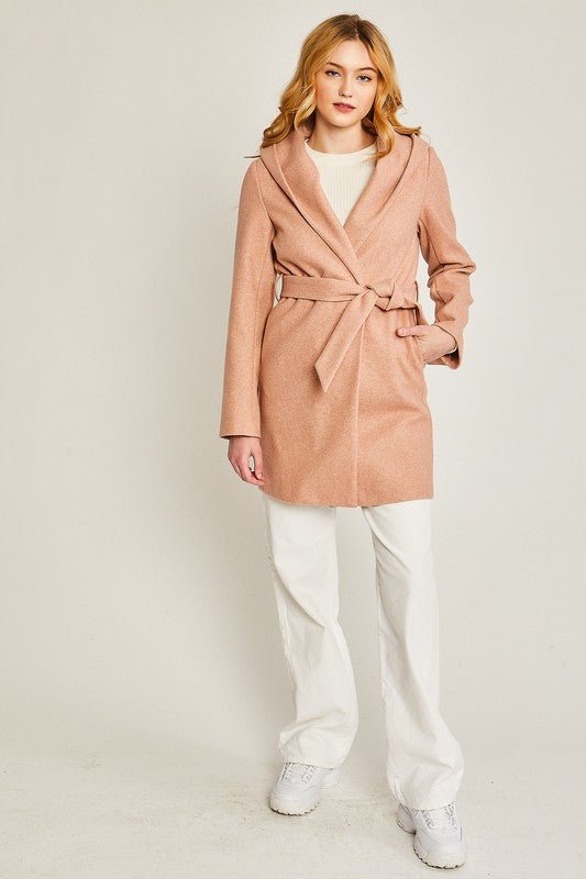JQ Fleece Belted Hoodie Coat - KOKOTETE