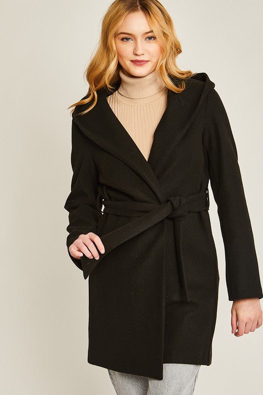 JQ Fleece Belted Hoodie Coat - KOKOTETE