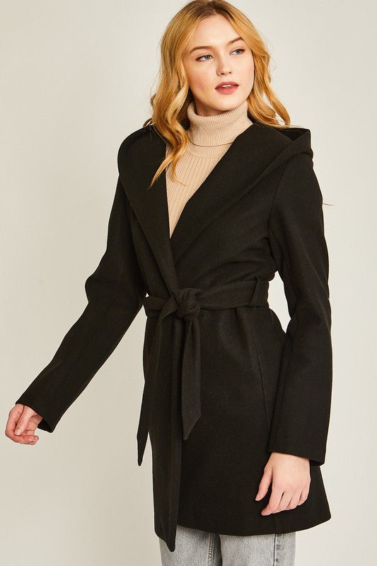 JQ Fleece Belted Hoodie Coat - KOKOTETE
