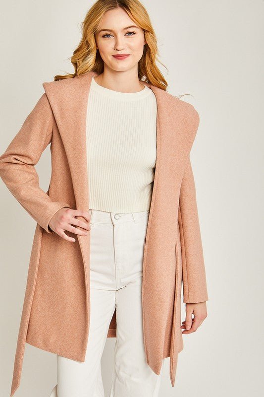 JQ Fleece Belted Hoodie Coat - KOKOTETE